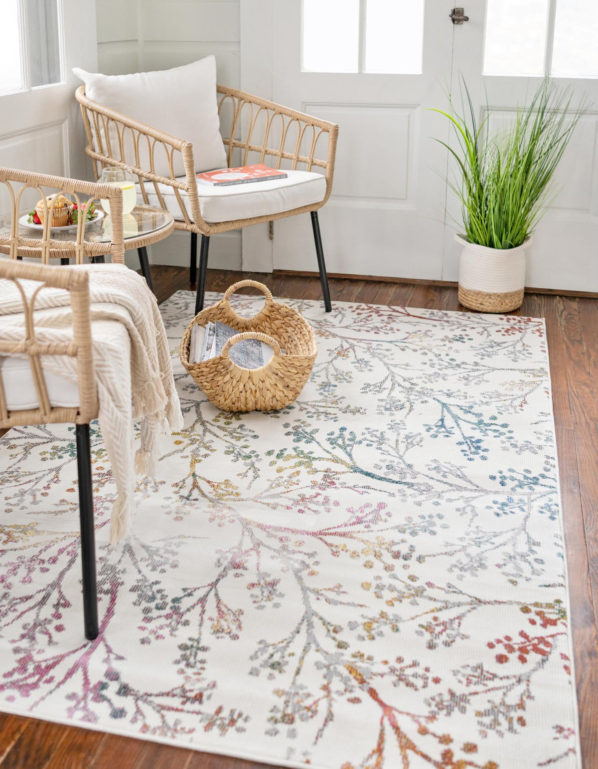 Meadow Breeze Collection Area Rug -  Sunbeam Rectangle Ivory  lifestyle 7