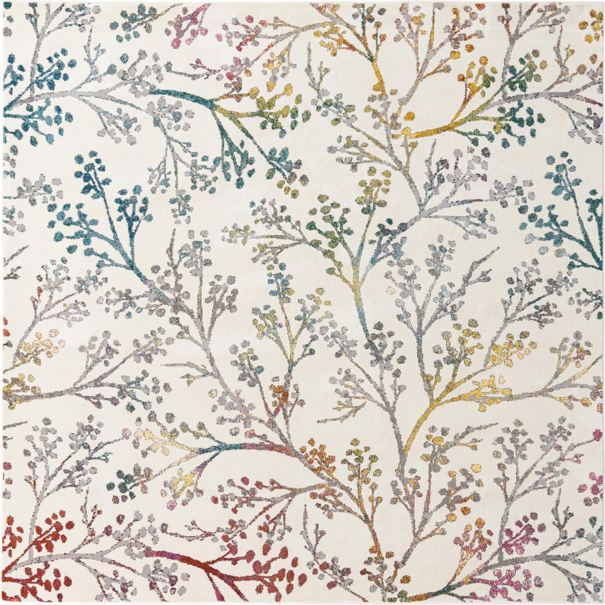 Meadow Breeze Collection Area Rug -  Sunbeam Square Ivory  lifestyle 22