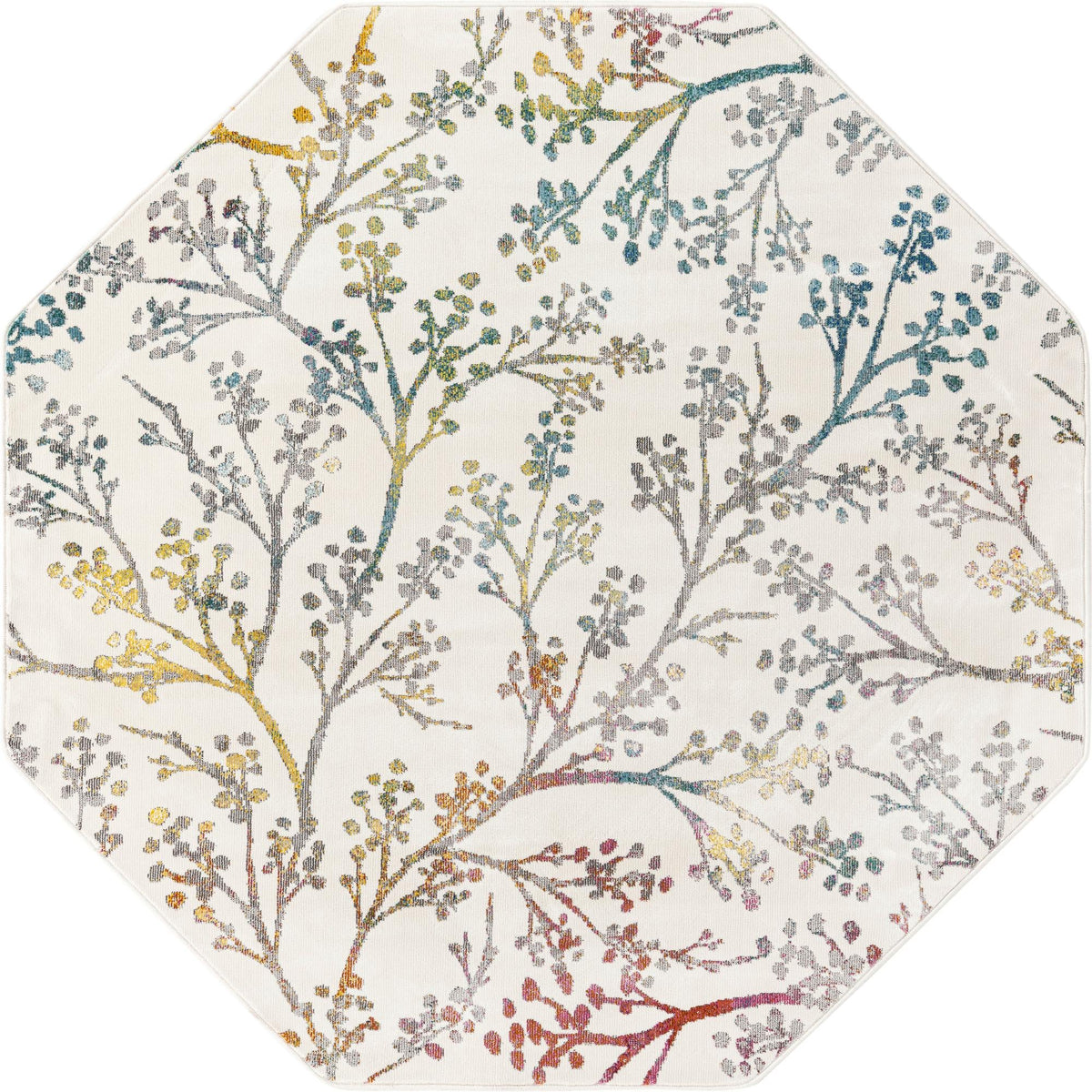 Meadow Breeze Collection Area Rug -  Sunbeam Octagon Ivory  lifestyle 68
