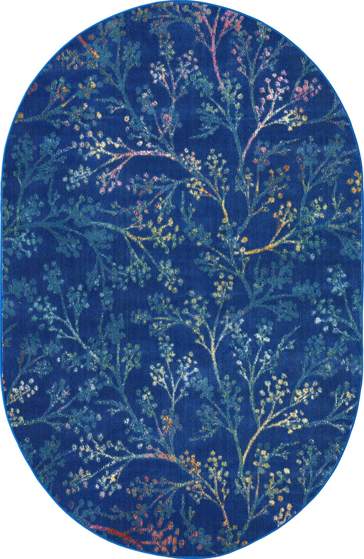Meadow Breeze Collection Area Rug -  Sunbeam Oval Blue  lifestyle 20
