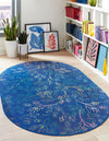 Meadow Breeze Collection Area Rug -  Sunbeam Oval Blue  lifestyle 28