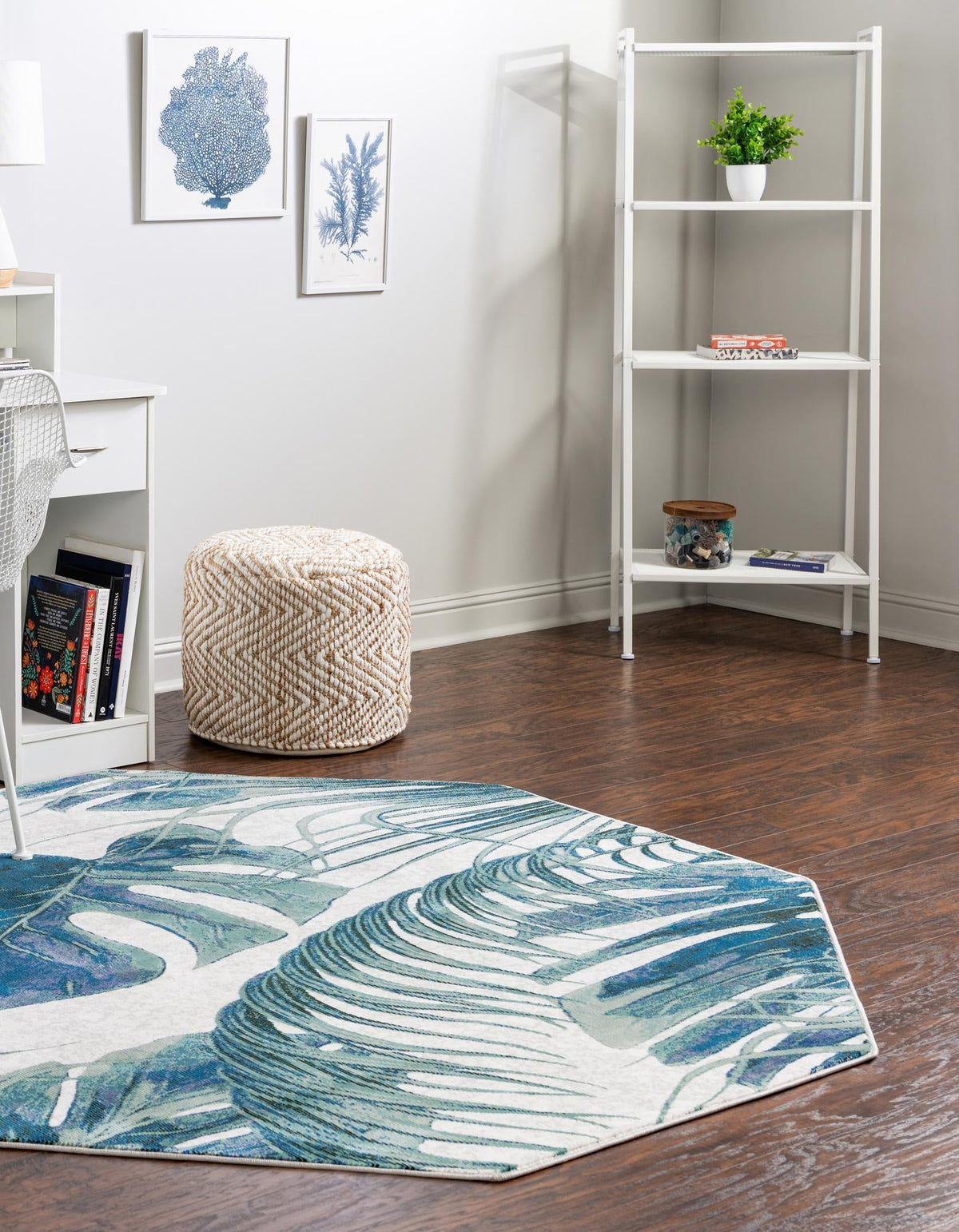 Meadow Breeze Collection Area Rug -  Clover Octagon Ivory  lifestyle 56