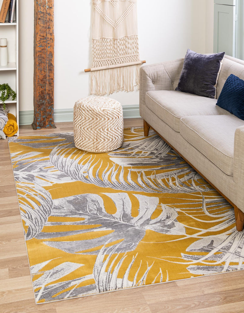 Meadow Breeze Collection Area Rug -  Clover Rectangle Yellow  lifestyle 6