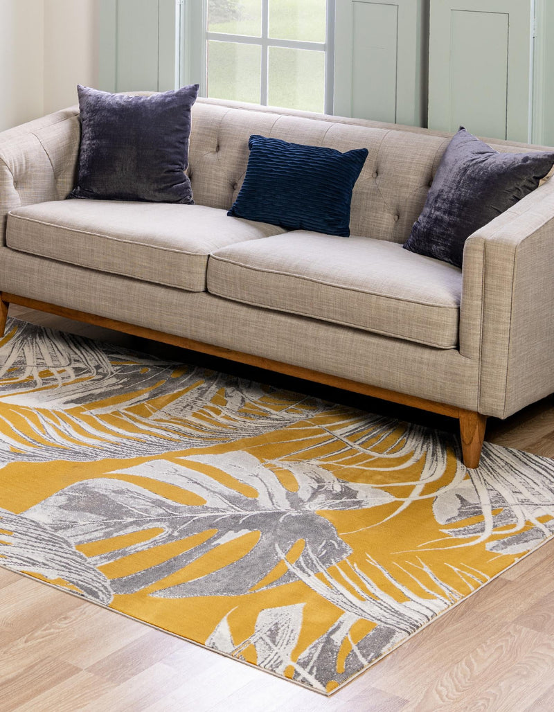 Meadow Breeze Collection Area Rug -  Clover Rectangle Yellow  lifestyle 9