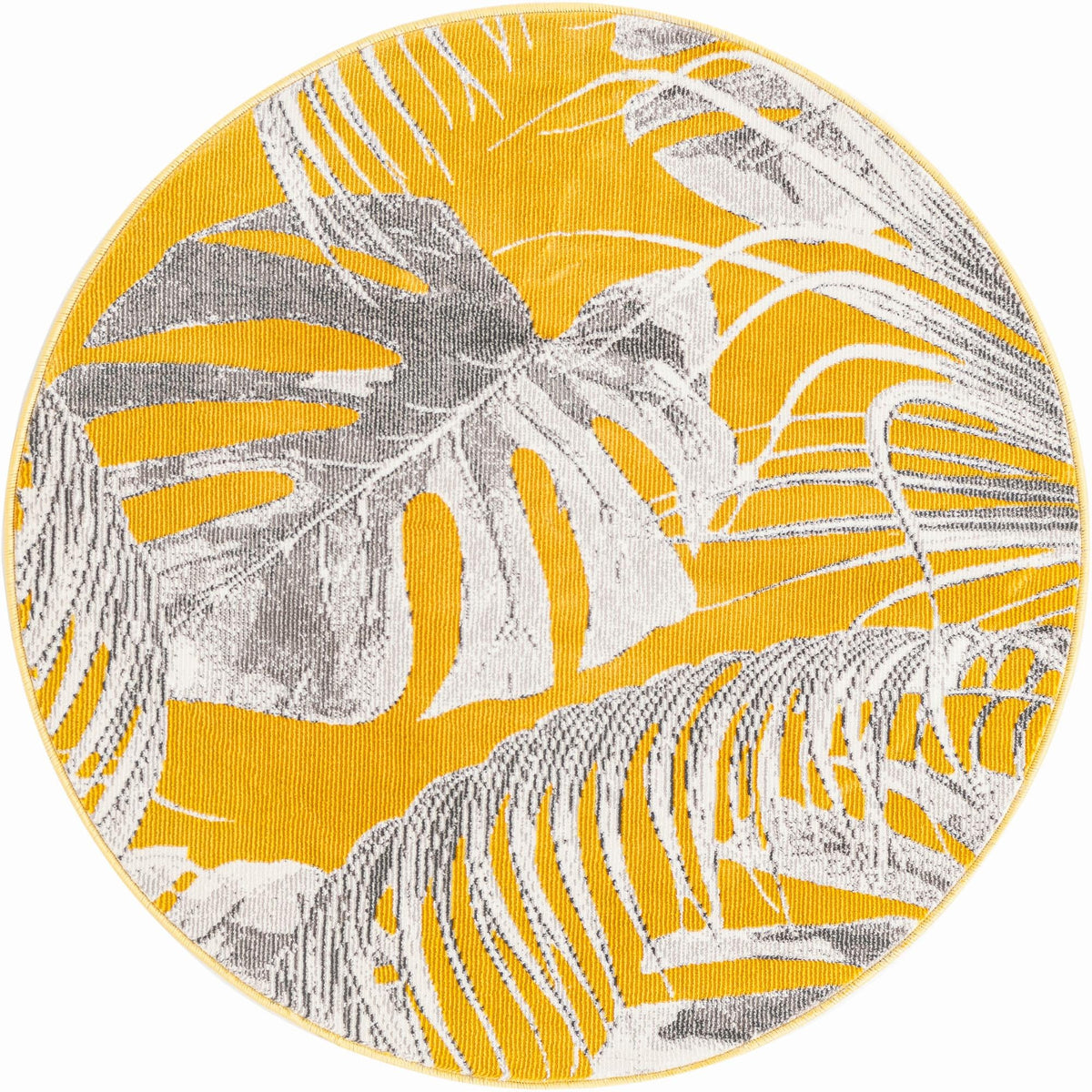 Meadow Breeze Collection Area Rug -  Clover Round Yellow  lifestyle 76