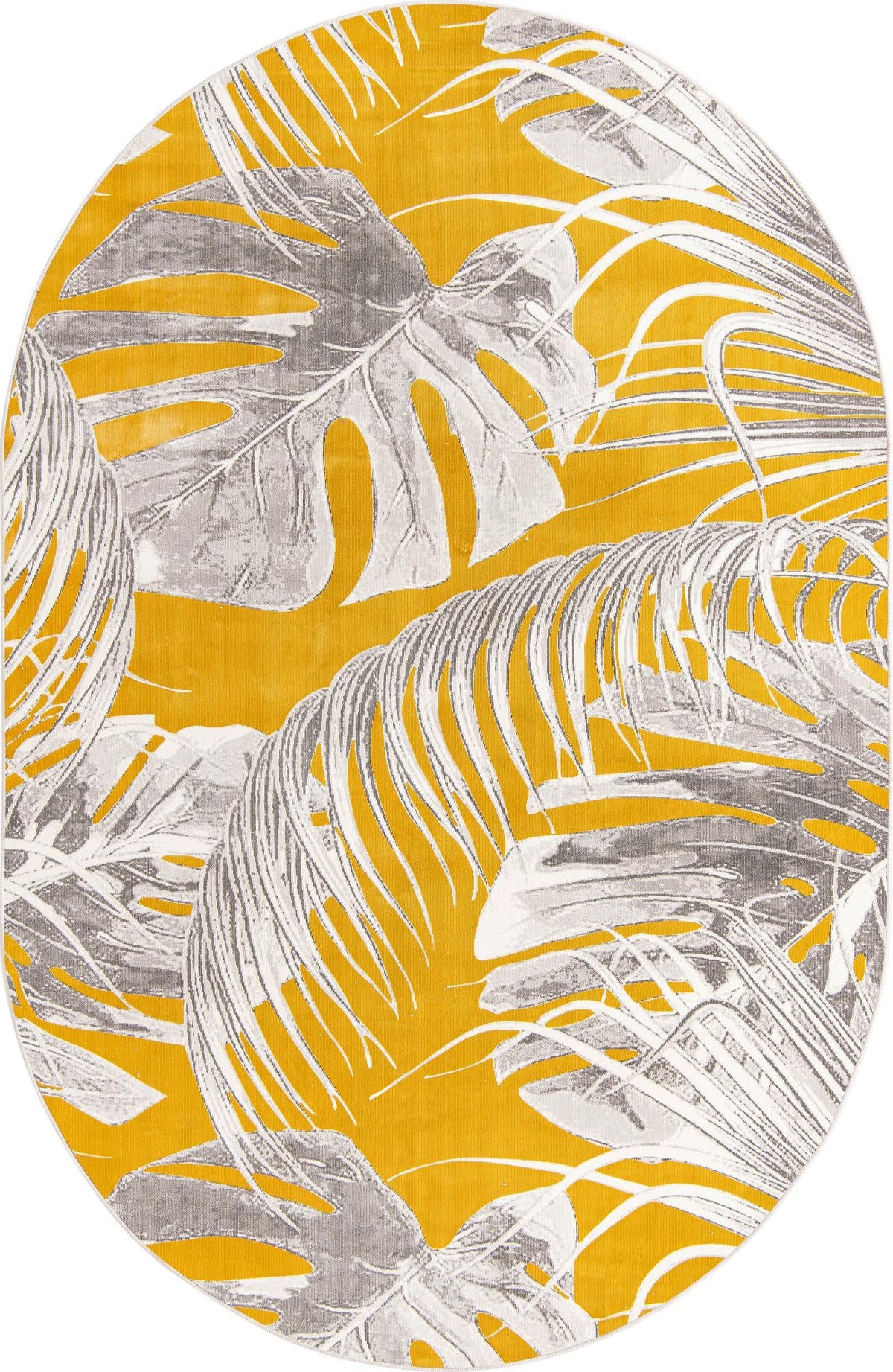 Meadow Breeze Collection Area Rug -  Clover Oval Yellow  lifestyle 78