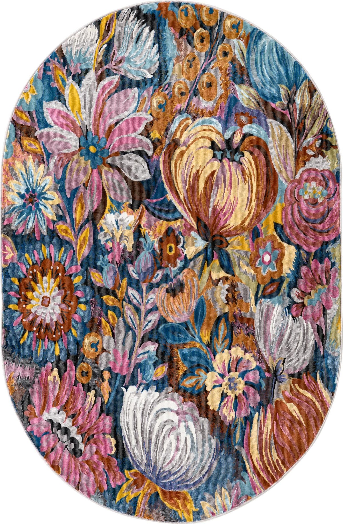 Meadow Breeze Collection Area Rug -  Daffodil Oval Multi  lifestyle 11