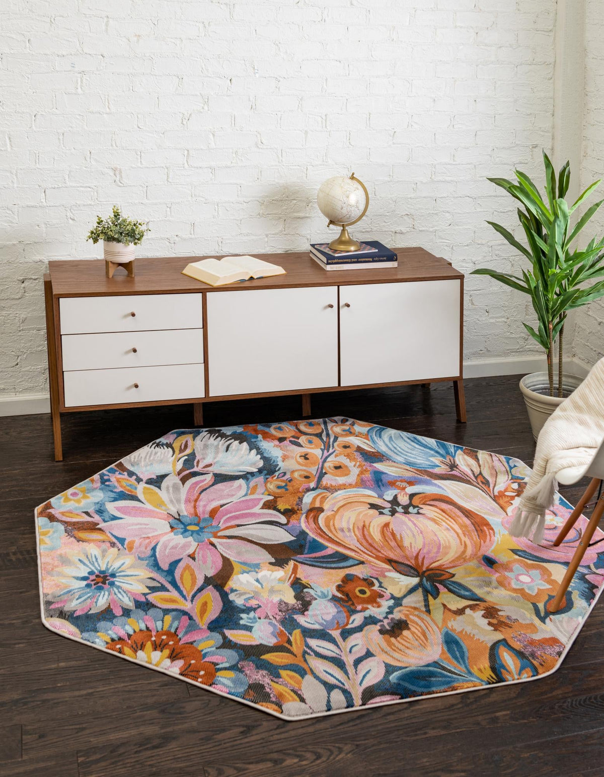 Meadow Breeze Collection Area Rug -  Daffodil Octagon Multi  lifestyle 17