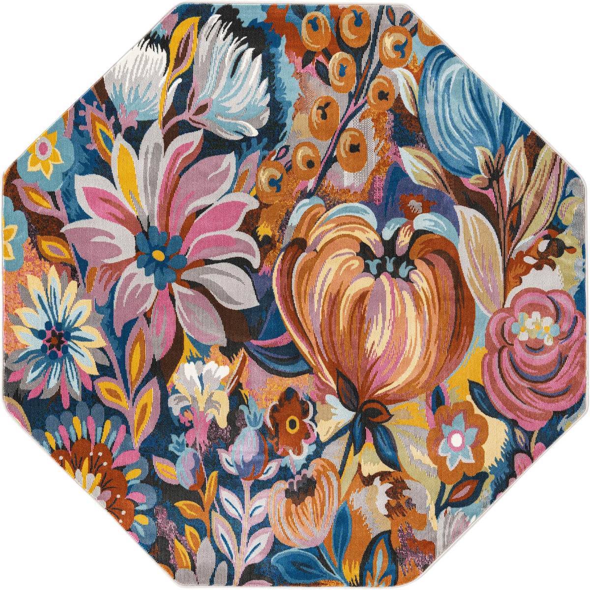 Meadow Breeze Collection Area Rug -  Daffodil Octagon Multi  lifestyle 12