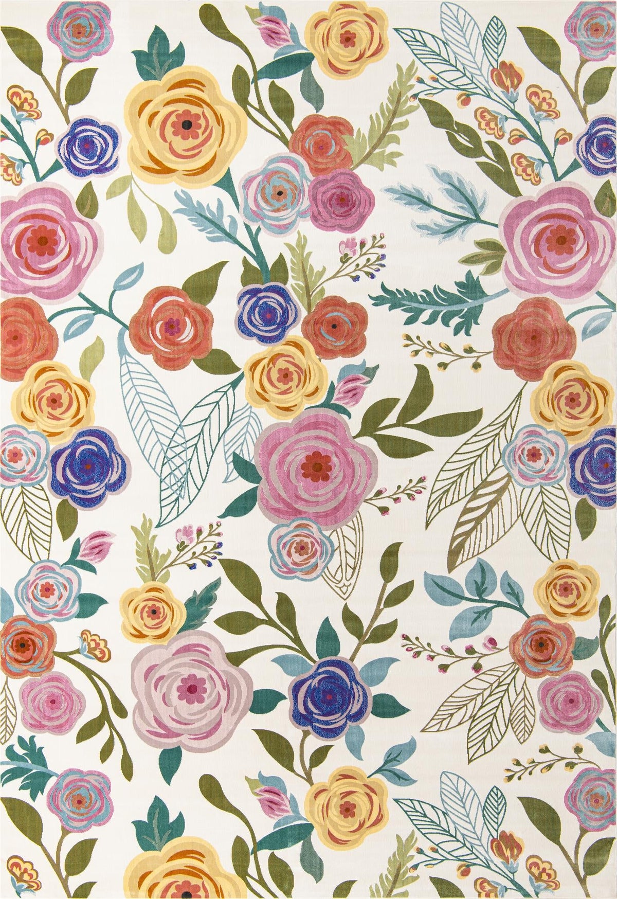 Meadow Breeze Collection Area Rug -  Petal Rectangle Ivory  lifestyle 3