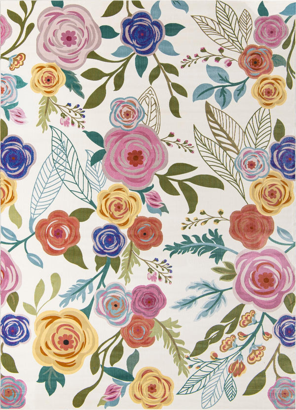 Meadow Breeze Collection Area Rug -  Petal Rectangle Ivory  lifestyle 2