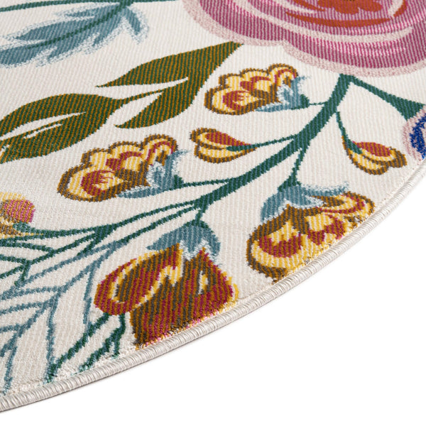 Meadow Breeze Collection Area Rug -  Petal Oval Ivory  lifestyle 73