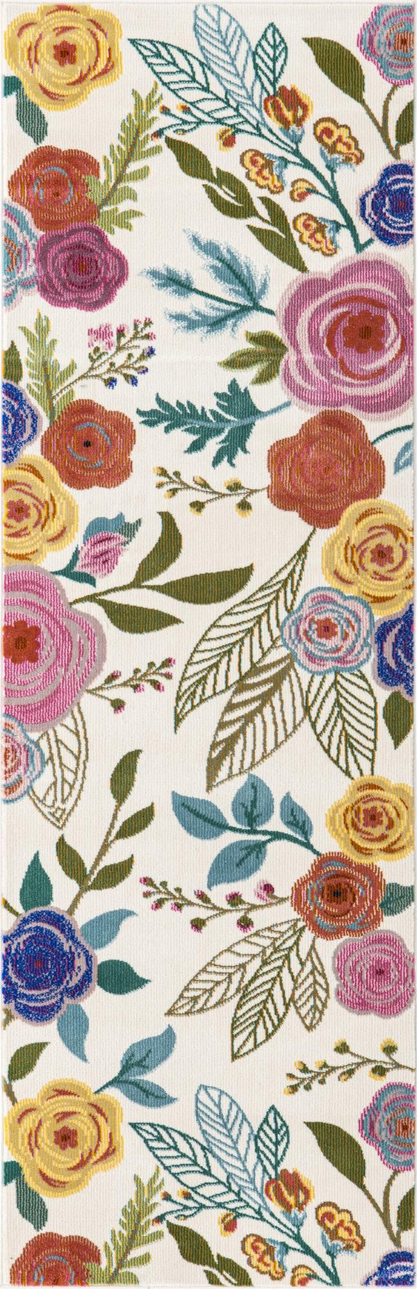 Meadow Breeze Collection Area Rug -  Petal Runner Ivory  lifestyle 30