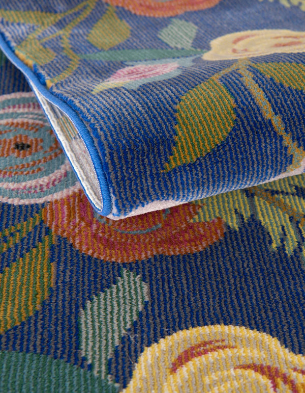 Meadow Breeze Collection Area Rug -  Petal Rectangle Blue  lifestyle 9