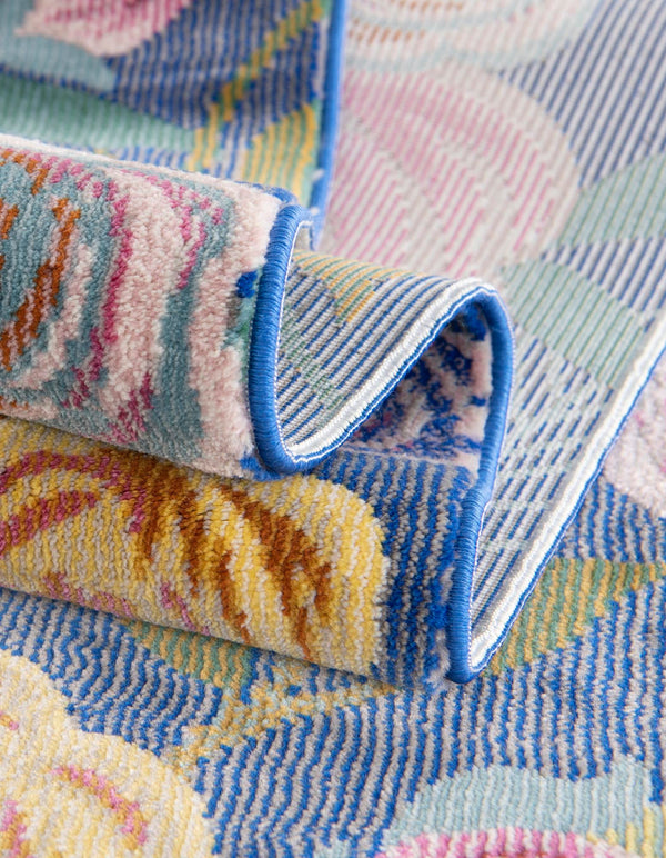 Meadow Breeze Collection Area Rug -  Petal Rectangle Blue  lifestyle 20