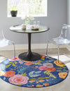 Meadow Breeze Collection Area Rug -  Petal Round Blue  lifestyle 31