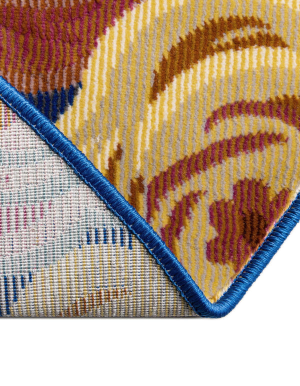 Meadow Breeze Collection Area Rug -  Petal Round Blue  lifestyle 85