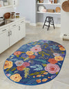Meadow Breeze Collection Area Rug -  Petal Oval Blue  lifestyle 32