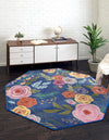 Meadow Breeze Collection Area Rug -  Petal Octagon Blue  lifestyle 41