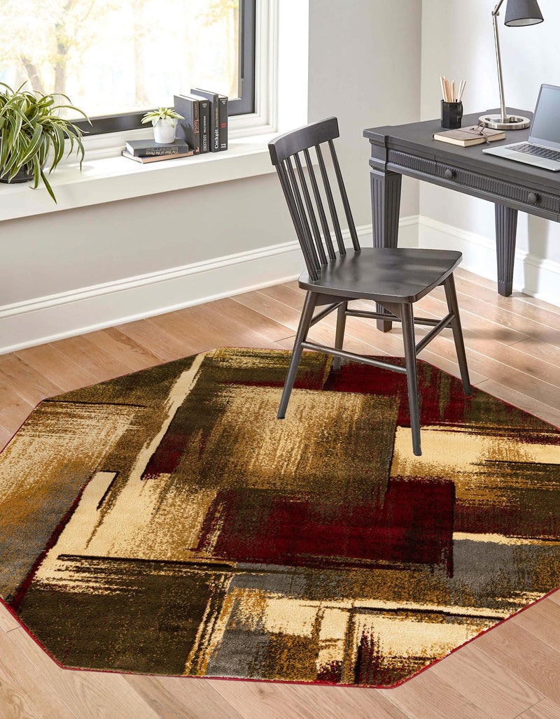 Bistro Lounge Collection Area Rug -  Doppio Octagon Multi  lifestyle 20