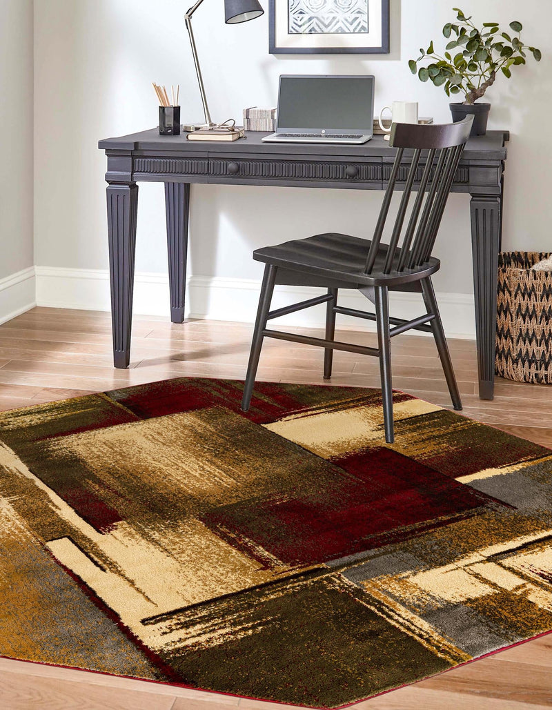 Bistro Lounge Collection Area Rug -  Doppio Octagon Multi  lifestyle 27