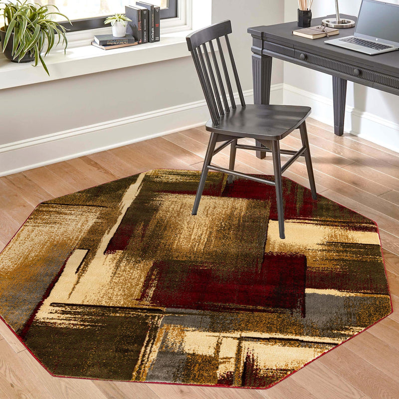 Bistro Lounge Collection Area Rug -  Doppio Octagon Multi  lifestyle 63