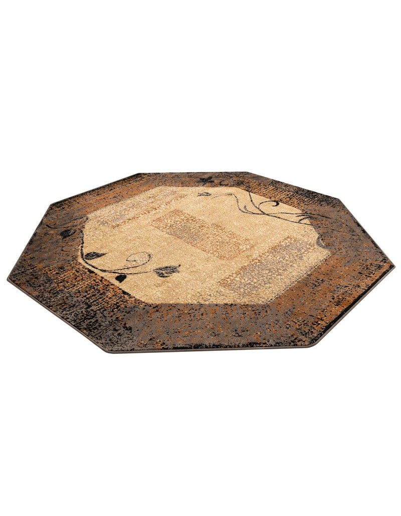 Bistro Lounge Collection Area Rug -  Affogato Octagon Beige  lifestyle 34