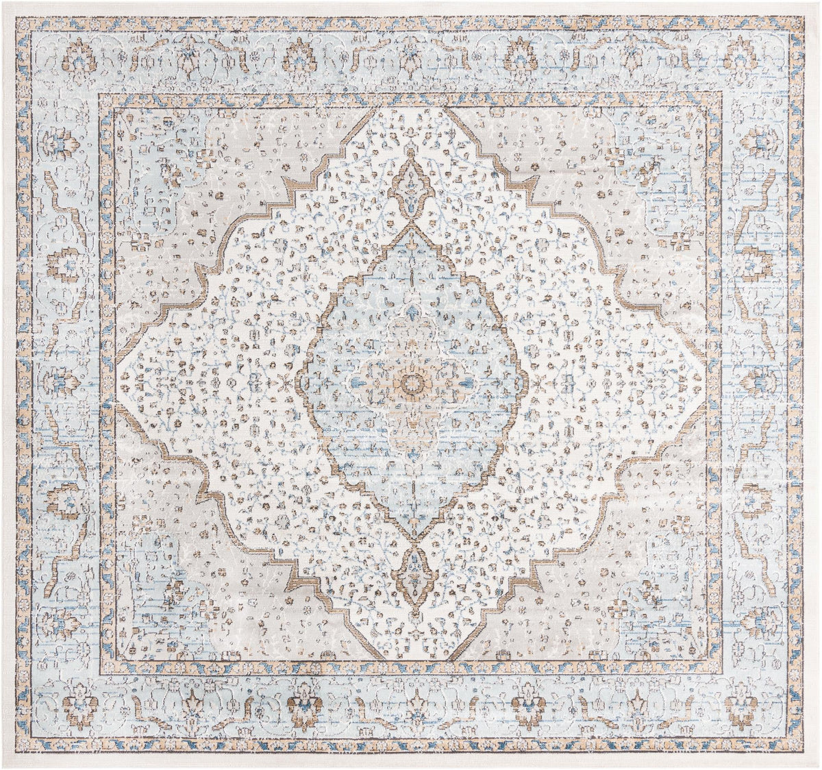 Mykonos Manor Collection Area Rug - Delos Square Blue  lifestyle 23