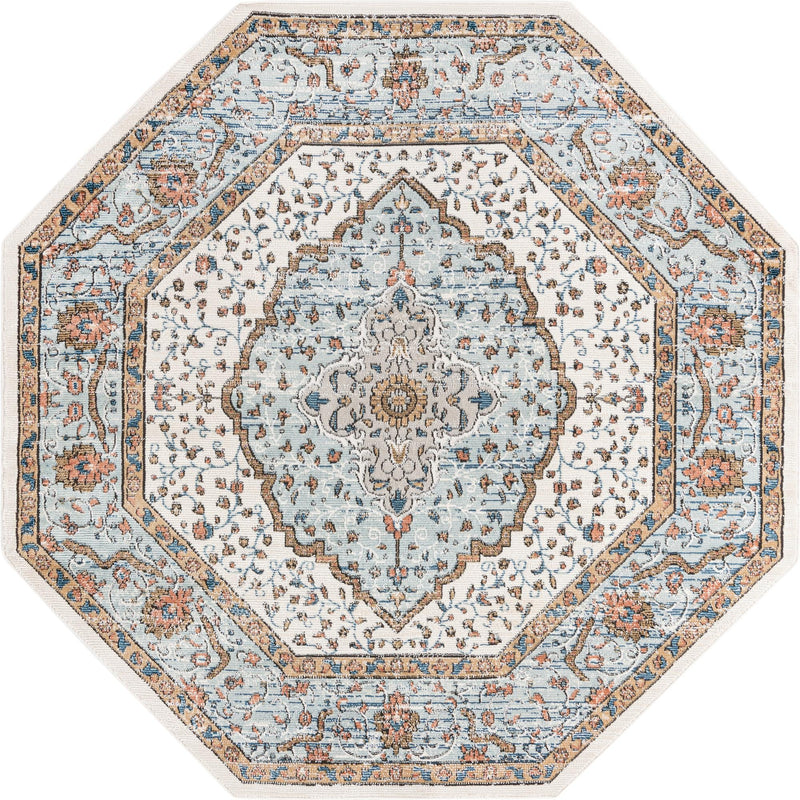 Mykonos Manor Collection Area Rug - Delos Octagon Ivory  lifestyle 30