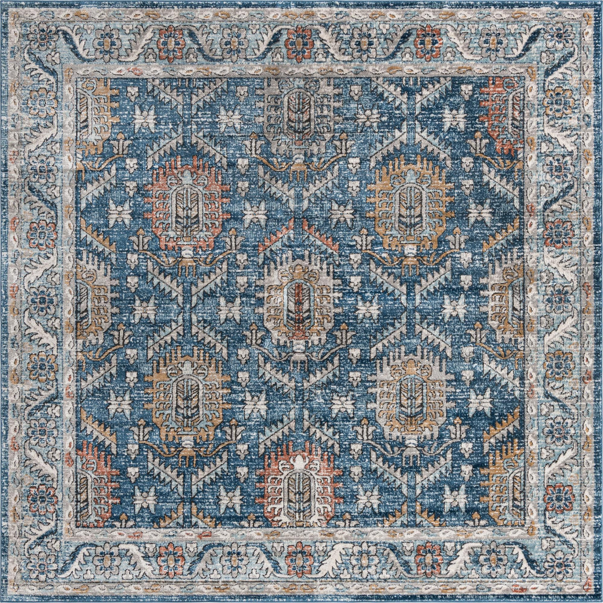 Mykonos Manor Collection Area Rug -  Paros Square Blue  lifestyle 79