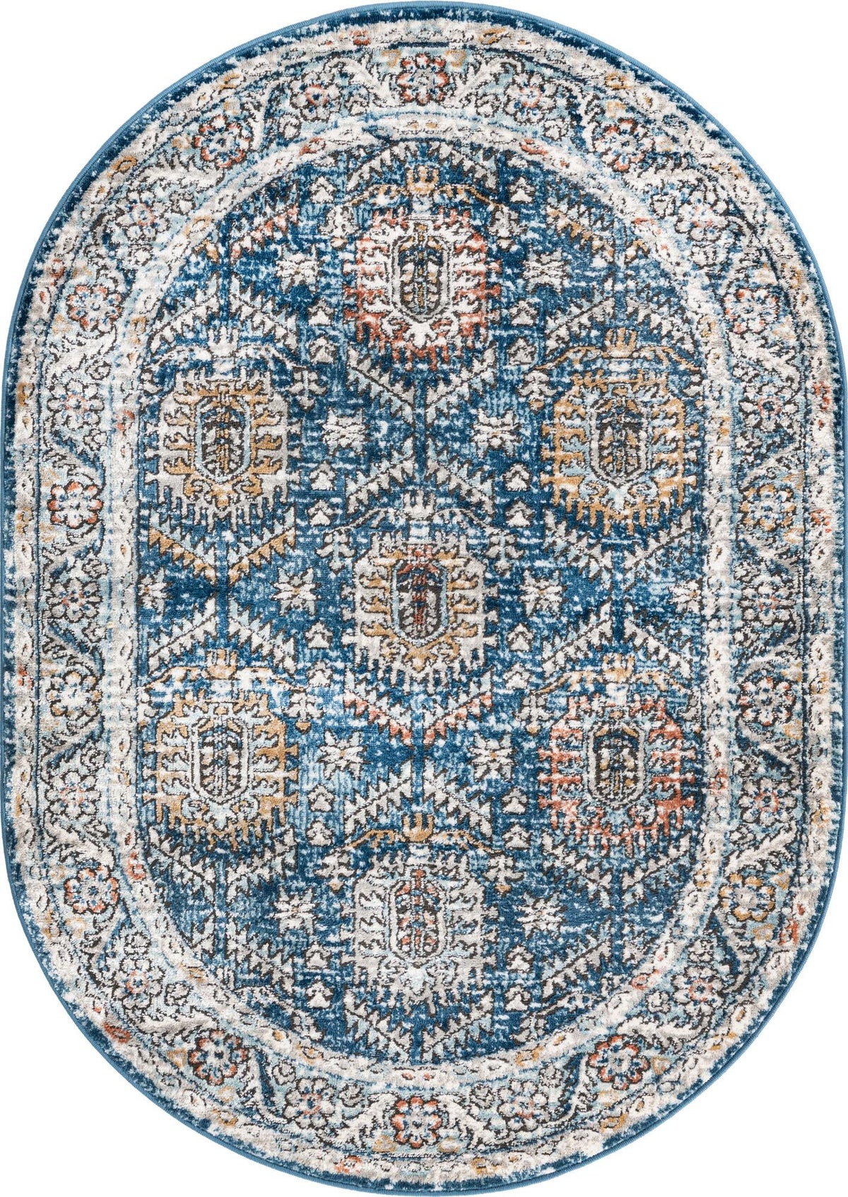 Mykonos Manor Collection Area Rug -  Paros Oval Blue  lifestyle 78