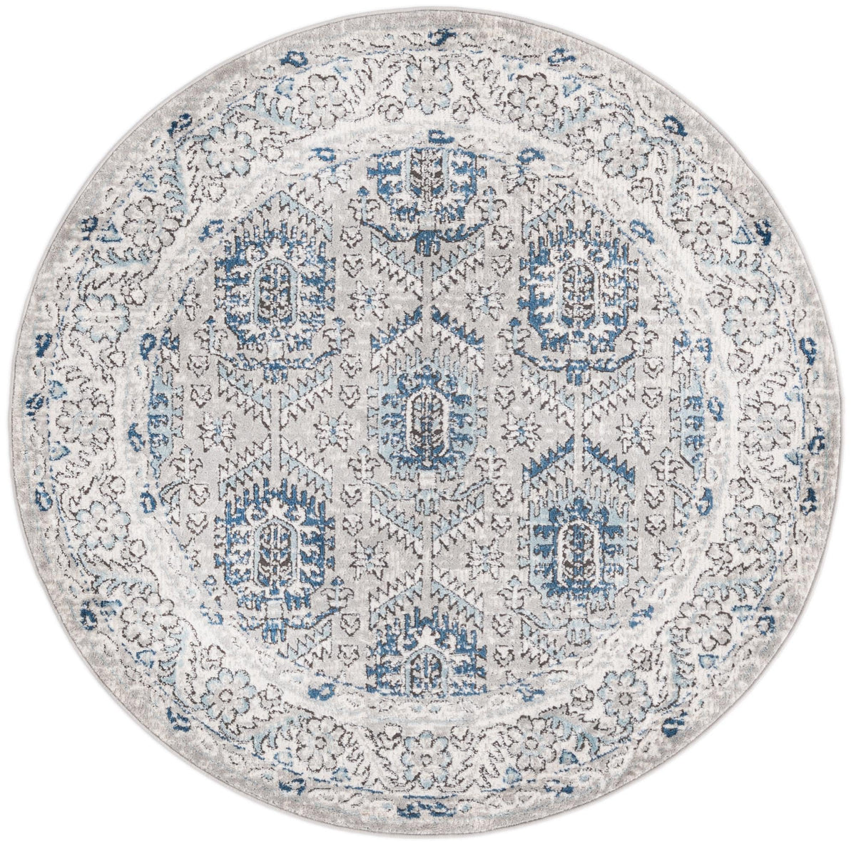 Mykonos Manor Collection Area Rug -  Paros Round Gray  lifestyle 30