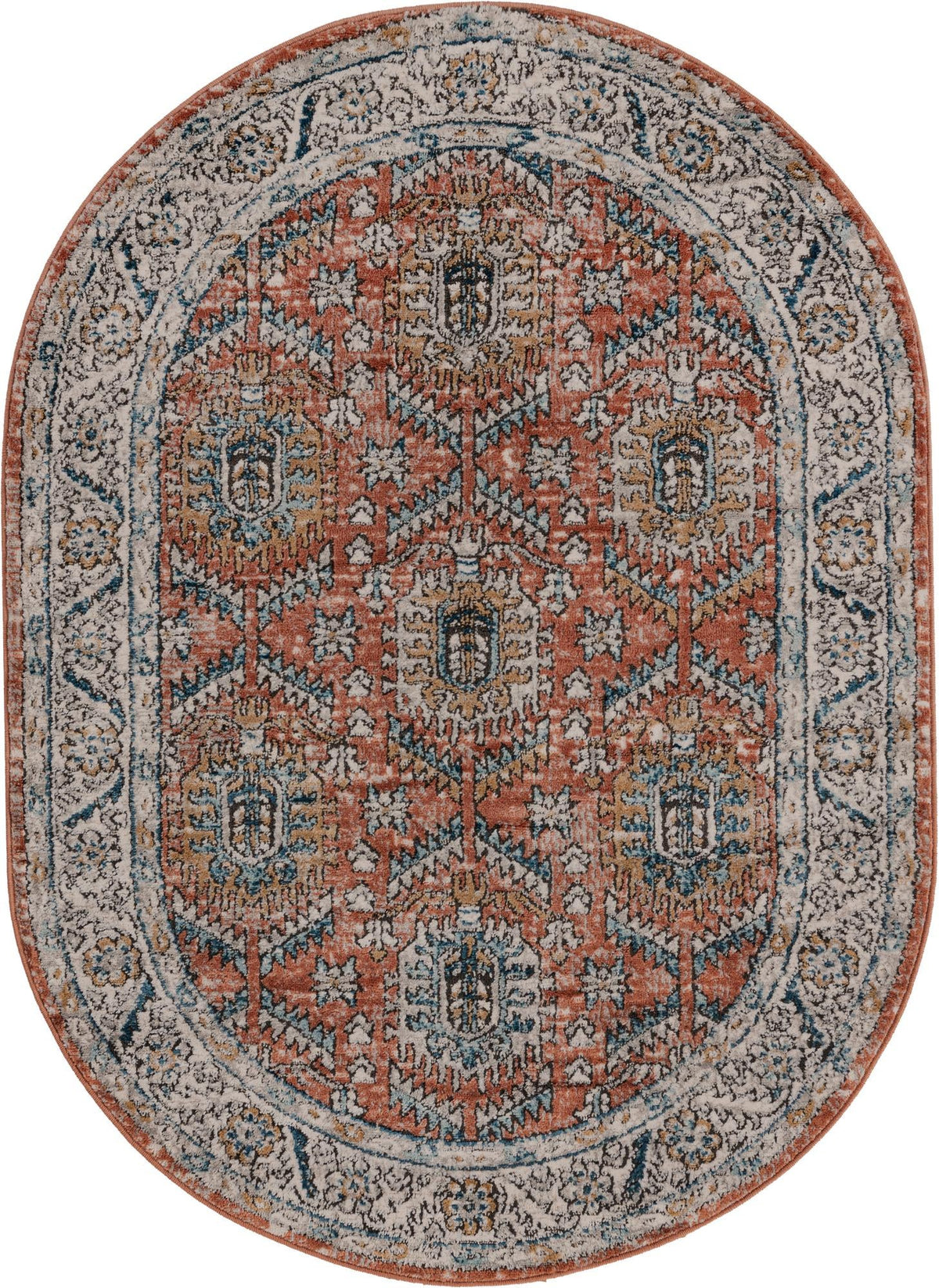 Mykonos Manor Collection Area Rug -  Paros Oval Salmon Pink  lifestyle 83