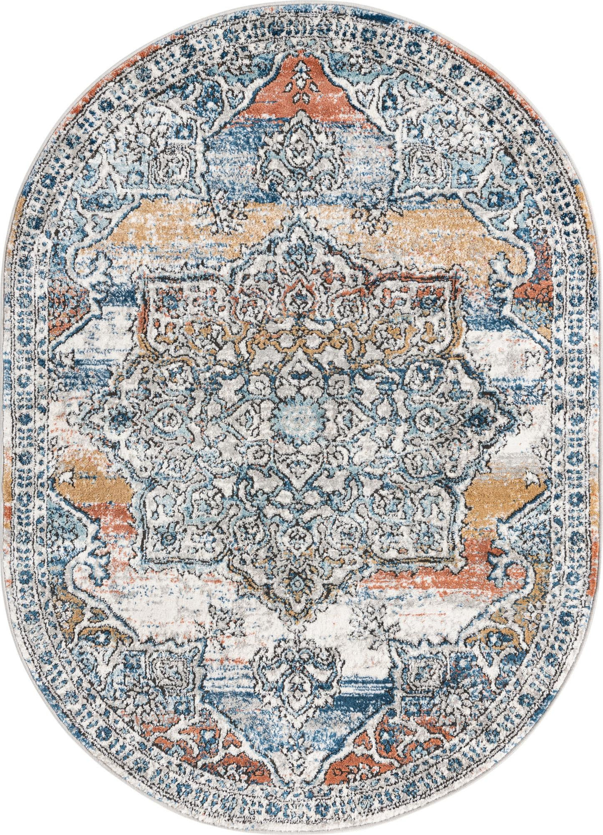 Mykonos Manor Collection Area Rug -  Tinos (Multi) Oval Multi  lifestyle 11
