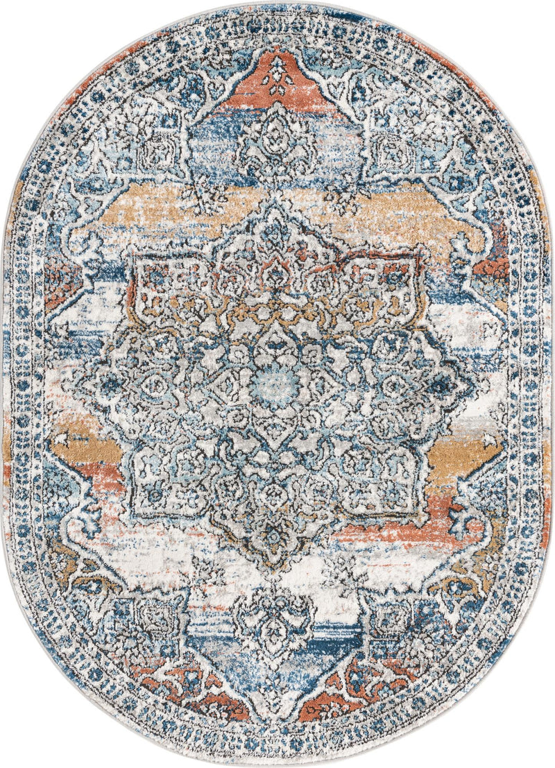 Mykonos Manor Collection Area Rug -  Tinos (Multi) Oval Multi  lifestyle 11