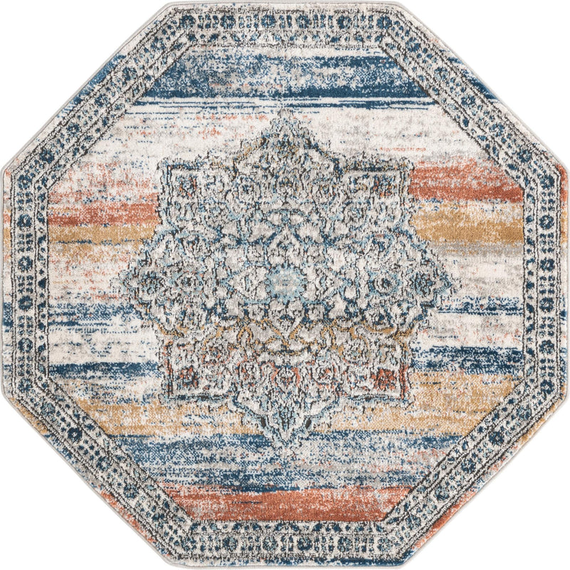 Mykonos Manor Collection Area Rug -  Tinos (Multi) Octagon Multi  lifestyle 12