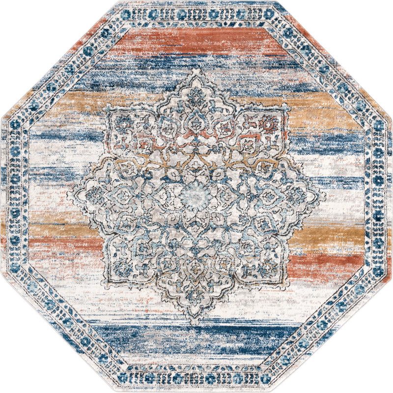 Mykonos Manor Collection Area Rug -  Tinos (Multi) Octagon Multi  lifestyle 14