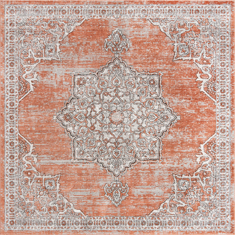 Mykonos Manor Collection Area Rug -  Tinos (Salmon Pink) Square Salmon Pink  lifestyle 10