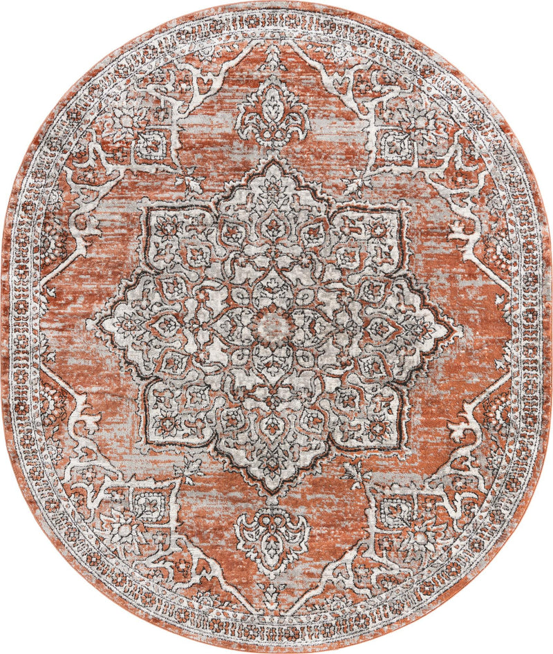 Mykonos Manor Collection Area Rug -  Tinos (Salmon Pink) Oval Salmon Pink  lifestyle 11