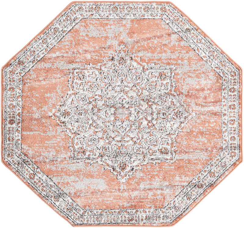 Mykonos Manor Collection Area Rug -  Tinos (Salmon Pink) Octagon Salmon Pink  lifestyle 12