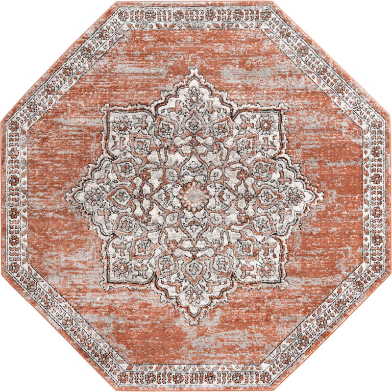 Mykonos Manor Collection Area Rug -  Tinos (Salmon Pink) Octagon Salmon Pink  lifestyle 31
