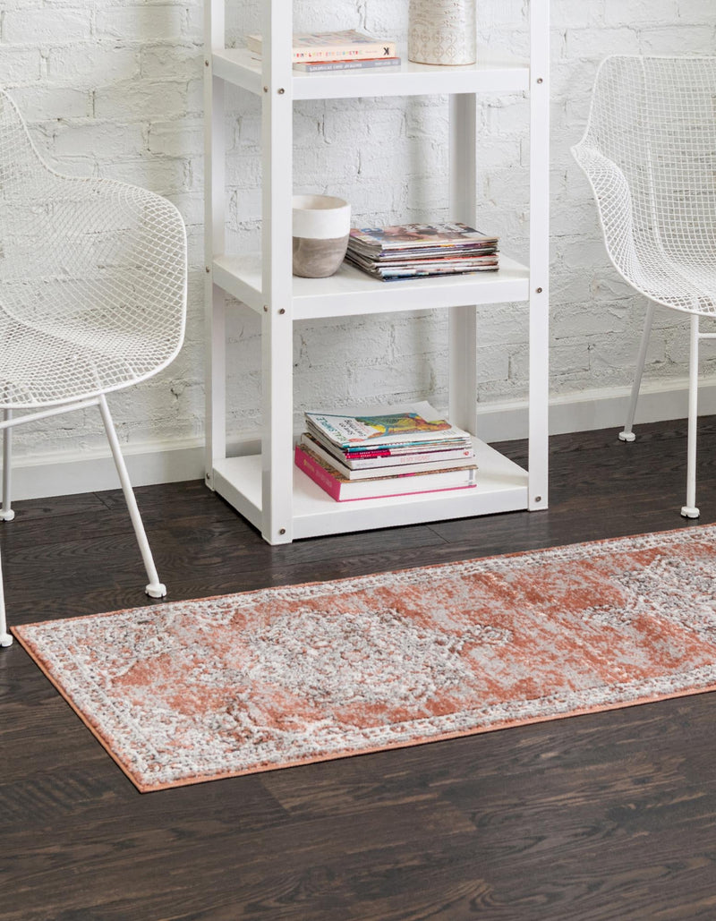 Mykonos Manor Collection Area Rug -  Tinos (Salmon Pink) Runner Salmon Pink  lifestyle 23