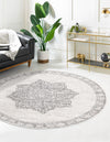 Mykonos Manor Collection Area Rug -  Tinos (Ivory) Round Ivory  lifestyle 24