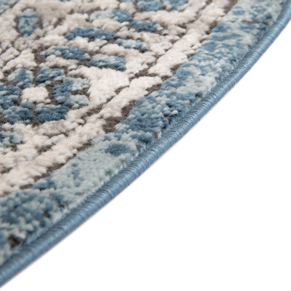 Mykonos Manor Collection Area Rug -  Tinos (Blue) Round Blue  lifestyle 34