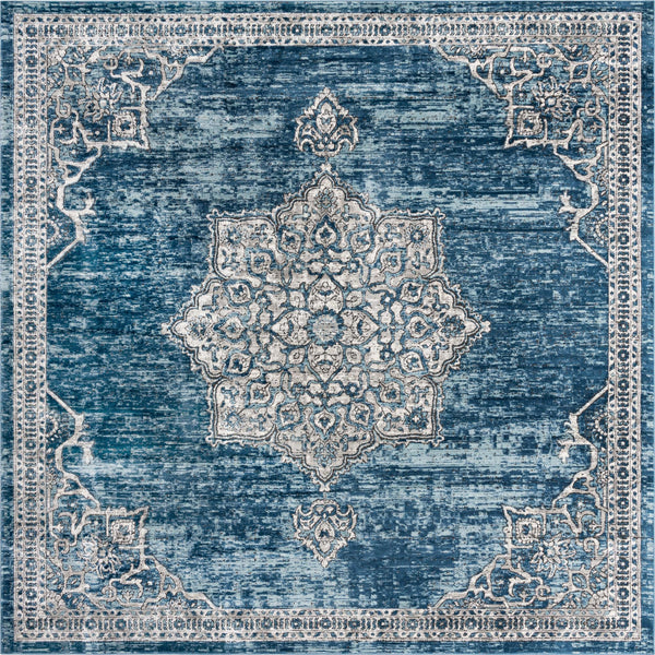 Mykonos Manor Collection Area Rug -  Tinos (Blue) Square Blue  lifestyle 10