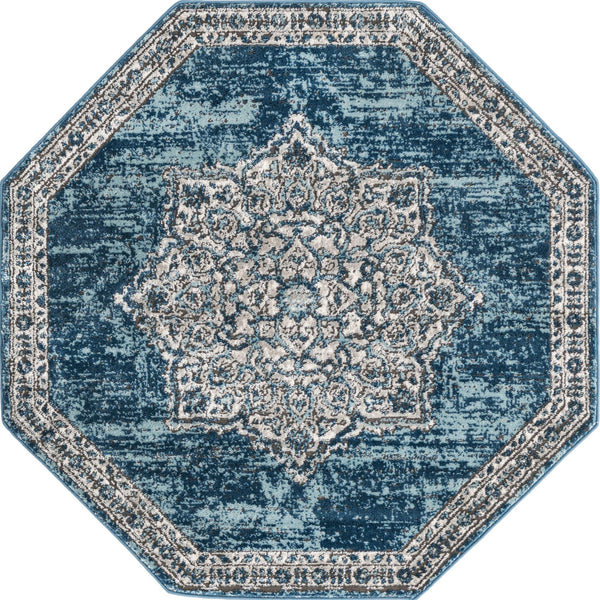 Mykonos Manor Collection Area Rug -  Tinos (Blue) Octagon Blue  lifestyle 12