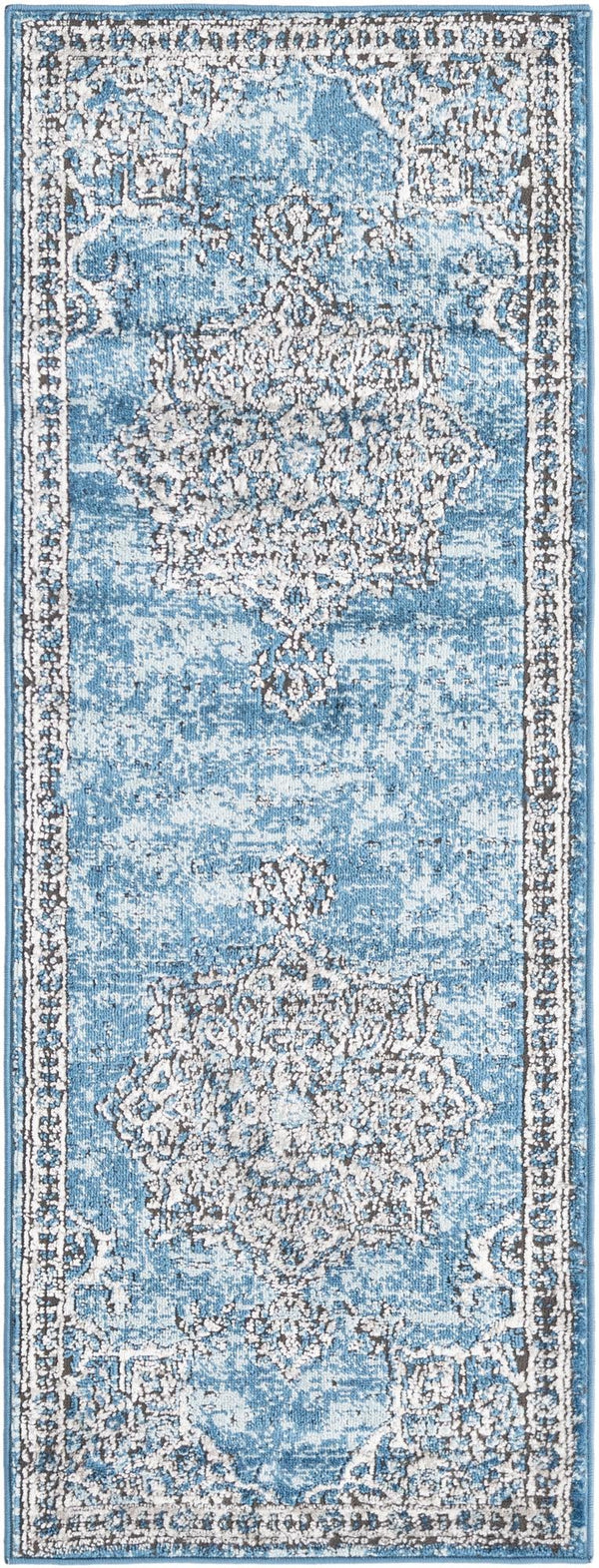 Mykonos Manor Collection Area Rug -  Tinos (Blue) Runner Blue  lifestyle 13