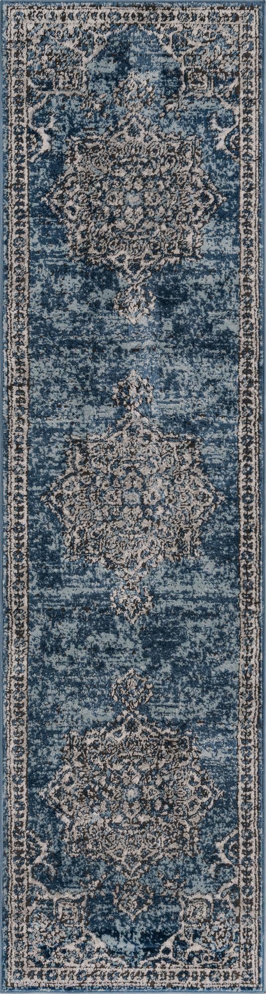Mykonos Manor Collection Area Rug -  Tinos (Blue) Runner Blue  lifestyle 46