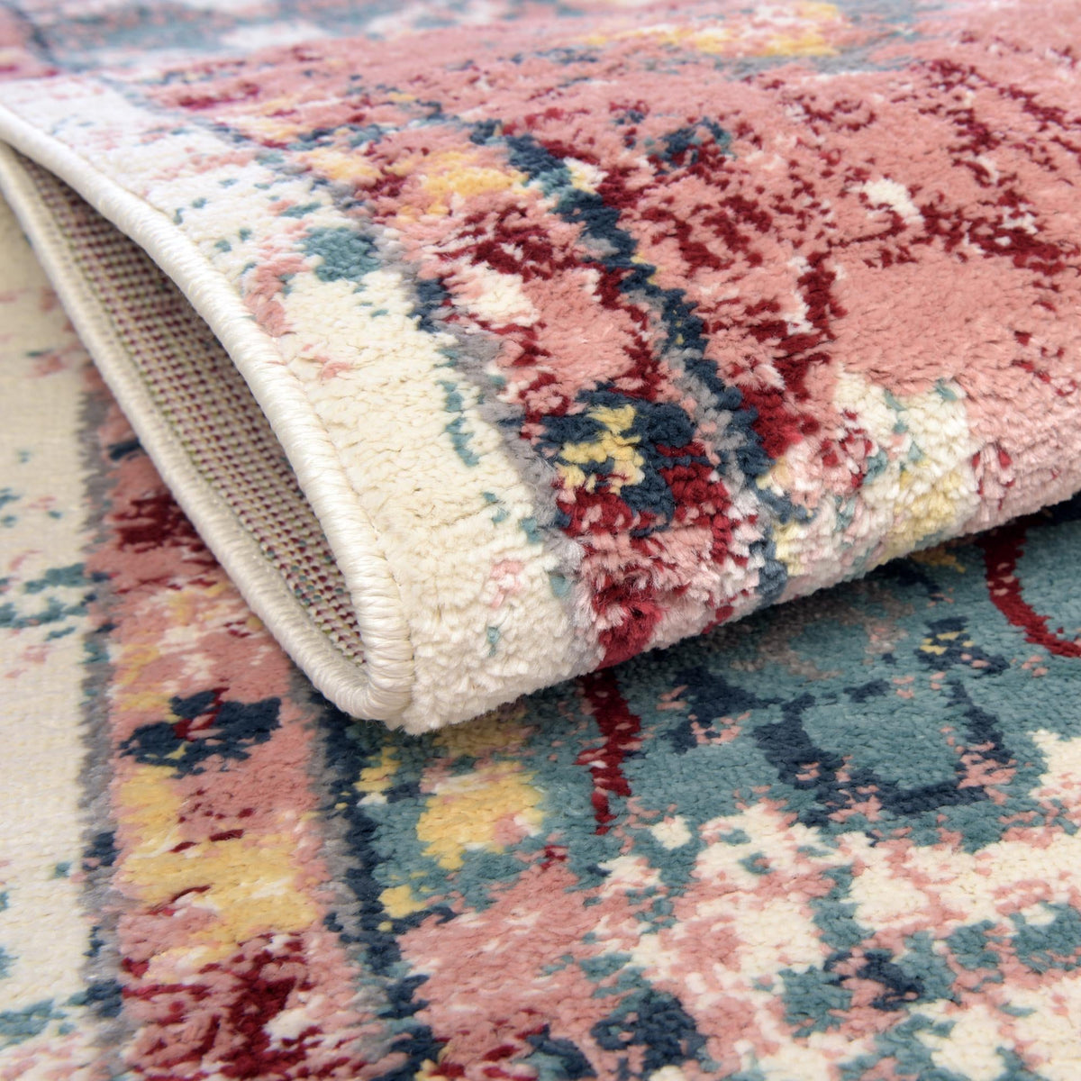Savannah Elegance Collection Area Rug -  Azalea Octagon Pink  lifestyle 108