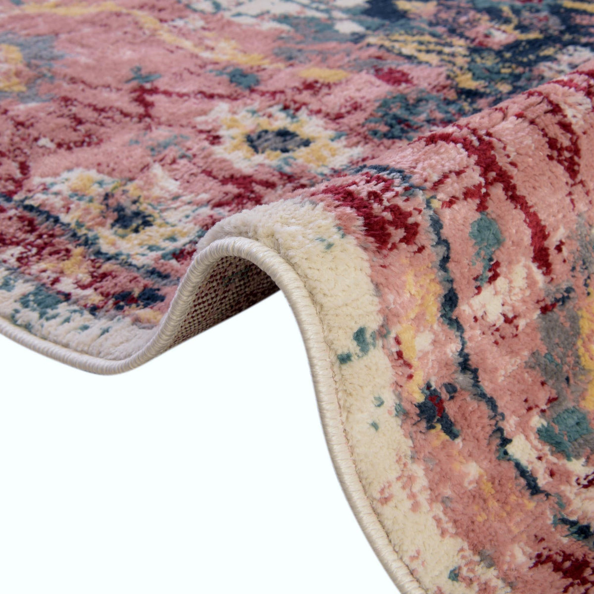 Savannah Elegance Collection Area Rug -  Azalea Octagon Pink  lifestyle 121